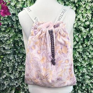 Victoria's Secret Paisley Print Lillac Packable Beach Blanket Towel Backpack NWT